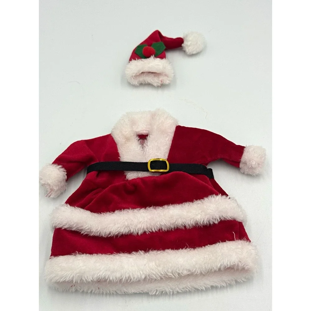 Red/White/Black Santa Claus Suit & Hat Outfit Set for Wine Bottle